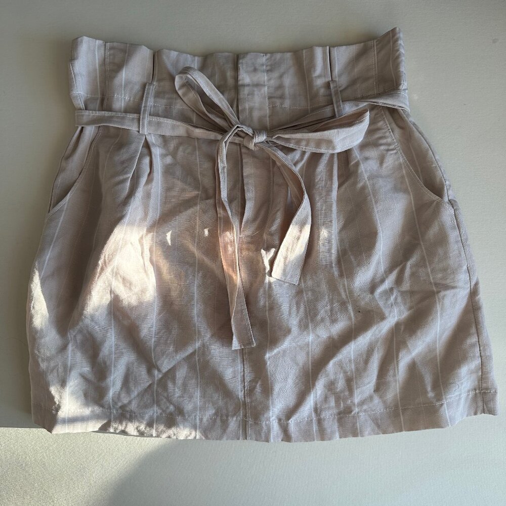 Striped Tie Front Mini Skirt